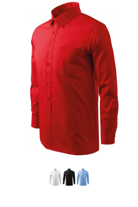 Camisa de hombre con mangas largas, rojo