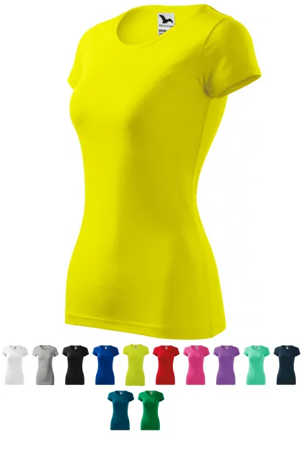 Camiseta ajustada para mujer, limón amarillo