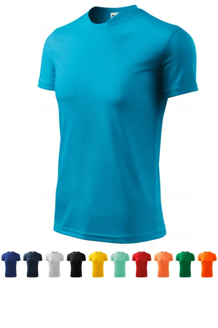 Camiseta con escote asimétrico, turquesa