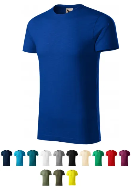 Camiseta de hombre, algodón orgánico texturizado, azul real