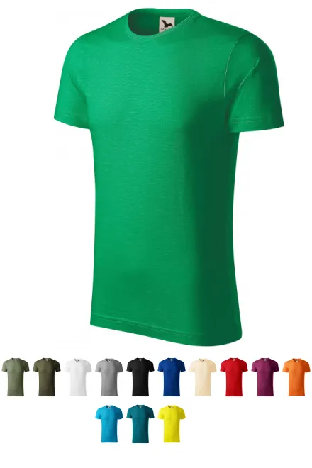 Camiseta de hombre, algodón orgánico texturizado, pasto verde