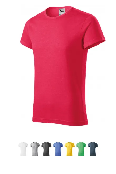 Camiseta de hombre con mangas enrolladas, mármol rojo