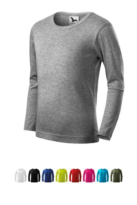 Camiseta de manga larga para niños, mármol gris oscuro