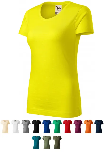 Camiseta de mujer, algodón orgánico texturizado, limón amarillo