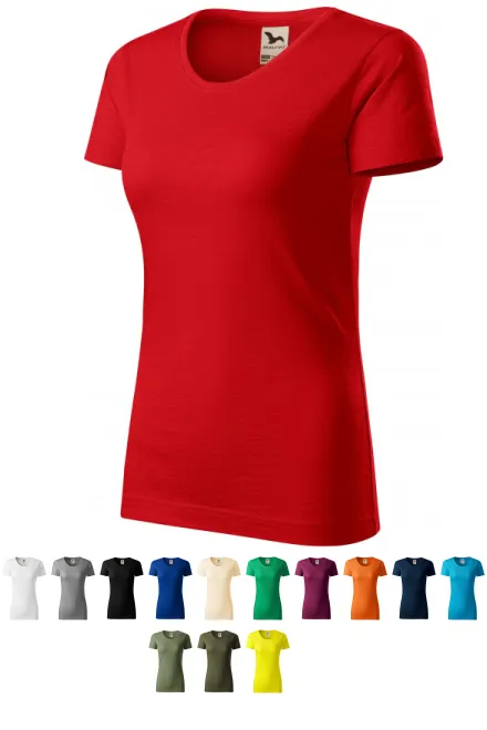 Camiseta de mujer, algodón orgánico texturizado, rojo