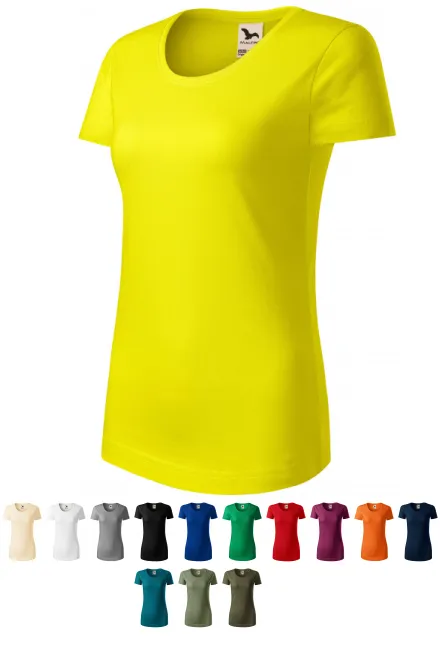Camiseta de mujer de algodón orgánico, limón amarillo