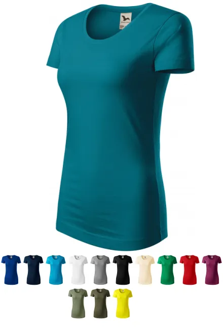 Camiseta de mujer de algodón orgánico, petrol blue