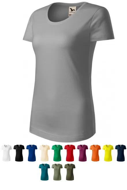 Camiseta de mujer de algodón orgánico, plata vieja