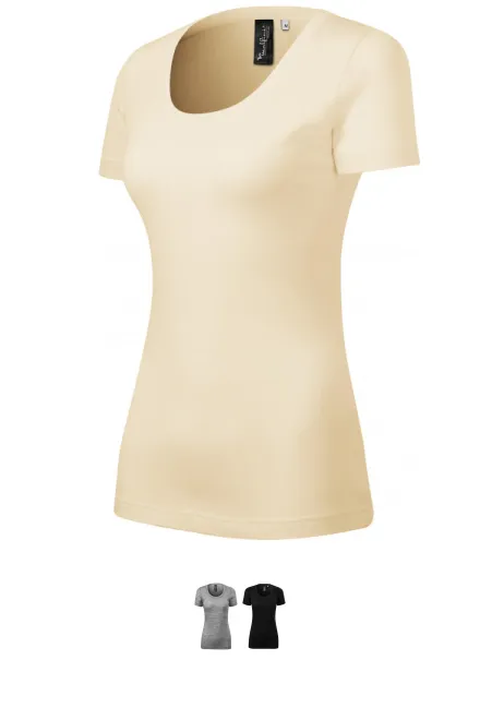 Camiseta de mujer de lana merino, almendra