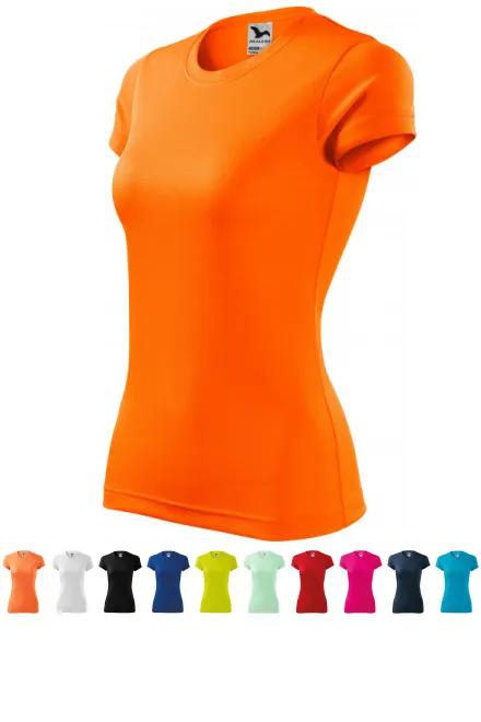 Camiseta deportiva para mujer, naranja neón