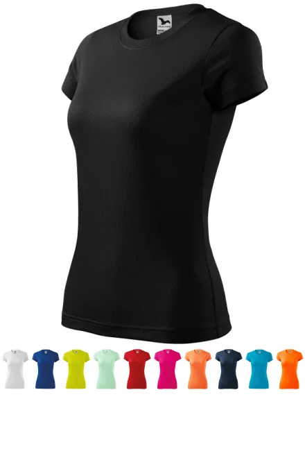 Camiseta deportiva para mujer, negro