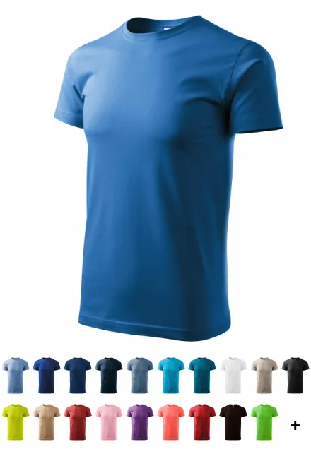 Camiseta simple para hombre, azul claro
