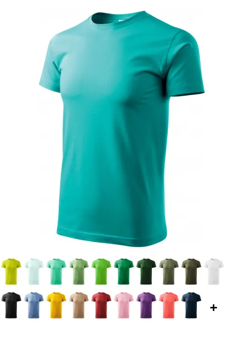 Camiseta simple para hombre, verde esmeralda