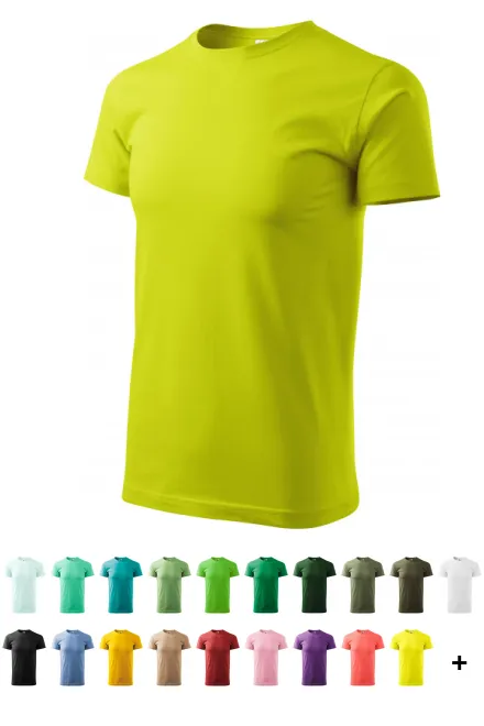Camiseta simple para hombre, verde lima