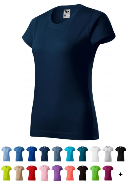 Camiseta simple para mujer, azul oscuro