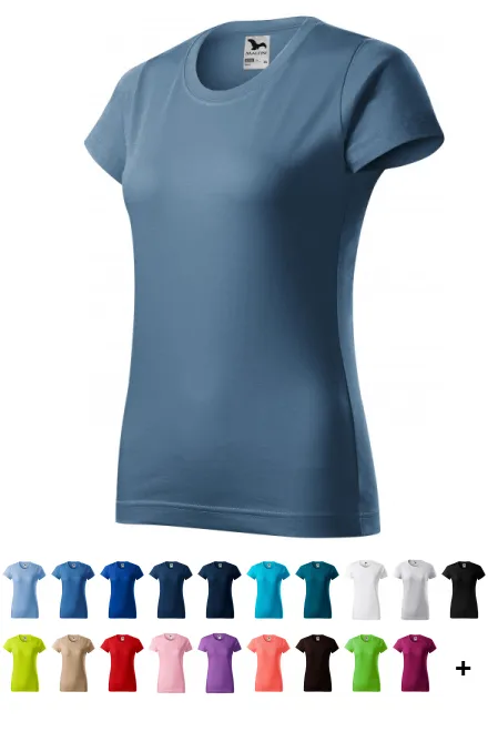 Camiseta simple para mujer, denim