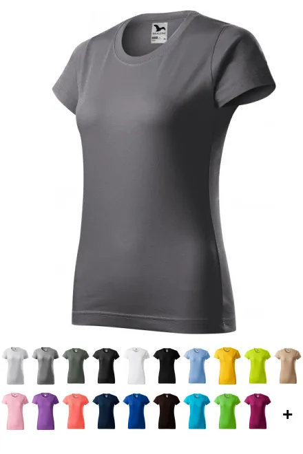 Camiseta simple para mujer, gris acero