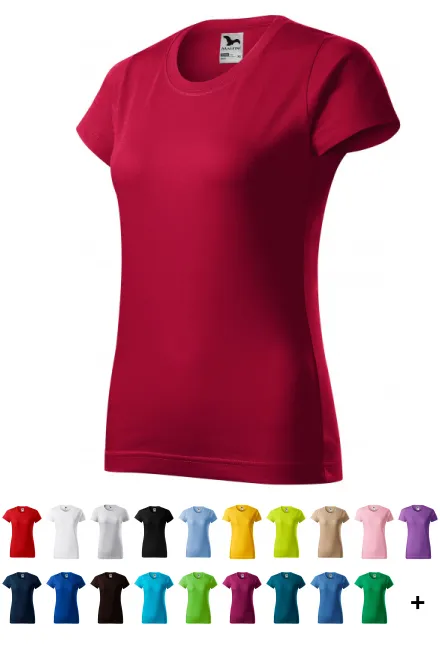 Camiseta simple para mujer, rojo marlboro