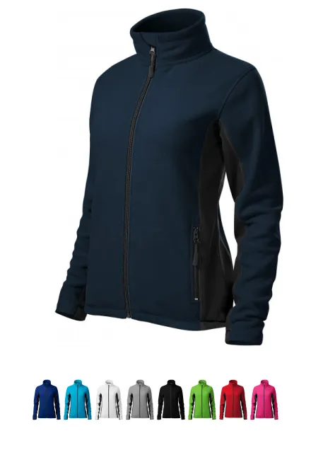 Chaqueta de mujer polar en contraste, azul oscuro