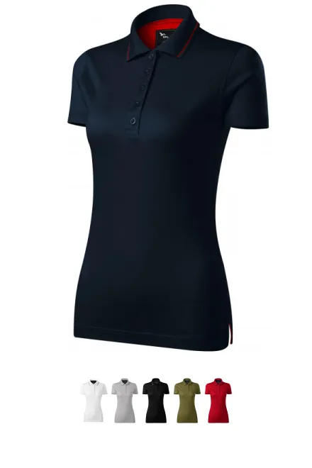Elegante polo de mujer mercerizado, azul oscuro