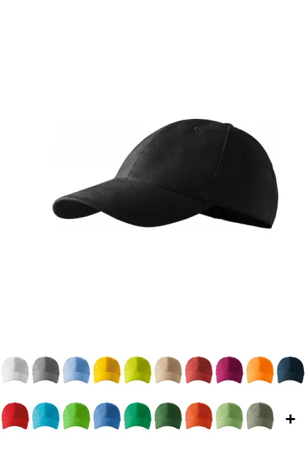 Gorra de 6 paneles, negro