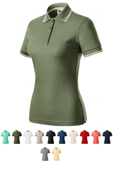 Polo clásico de mujer., caqui