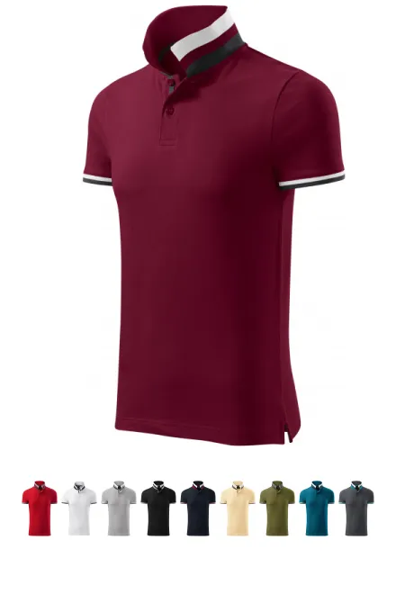 Polo de hombre con cuello subido, garnet