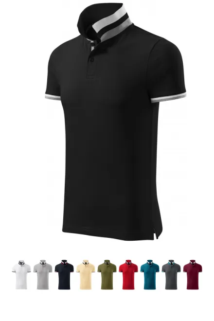 Polo de hombre con cuello subido, negro