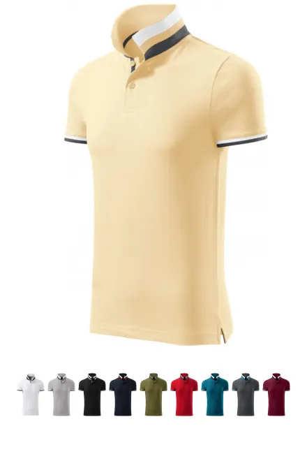 Polo de hombre con cuello subido, vainilla