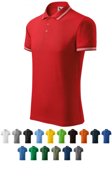 Polo de hombre en contraste, rojo