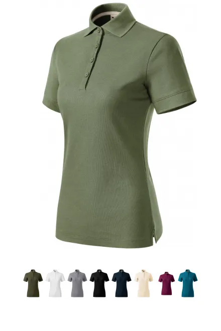 Polo de mujer de algodón orgánico, caqui