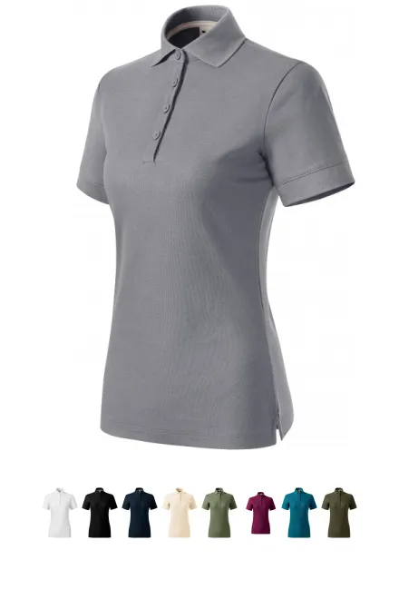 Polo de mujer de algodón orgánico, plata vieja