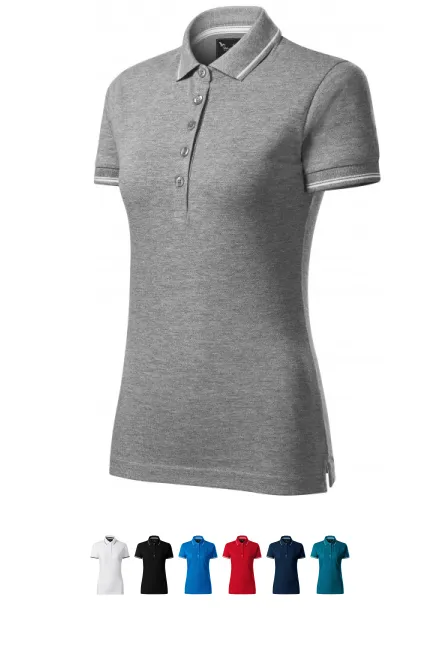 Polo de mujer de manga corta., mármol gris oscuro