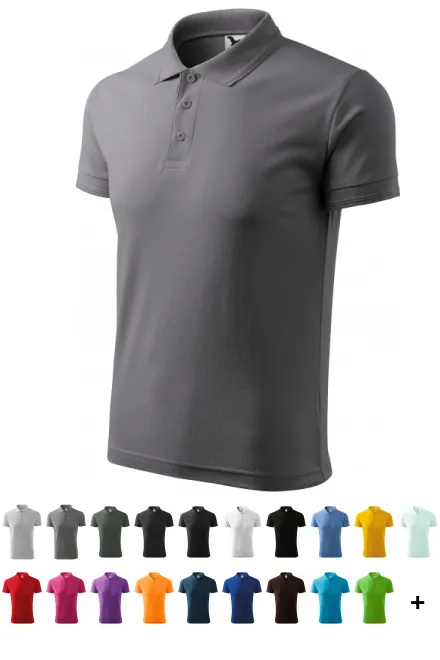 Polo holgado de hombre, gris acero
