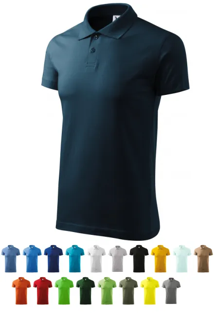 Polo simple para hombre, azul oscuro