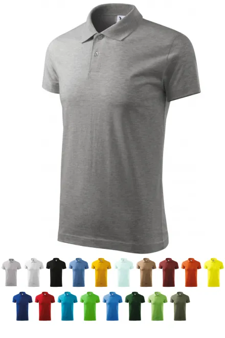 Polo simple para hombre, mármol gris oscuro