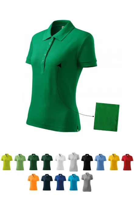 Polo simple para mujer, pasto verde