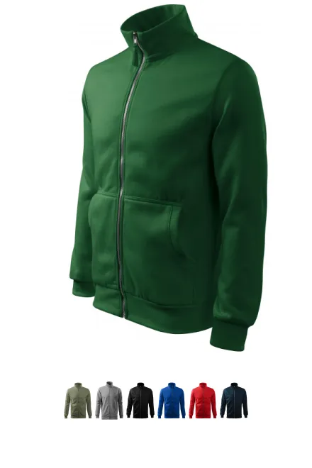 Sudadera de hombre sencilla sin capucha, botella verde