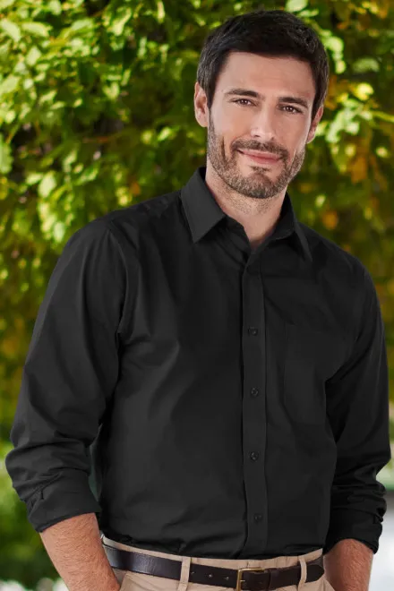 Camisa de hombre con mangas largas, negro