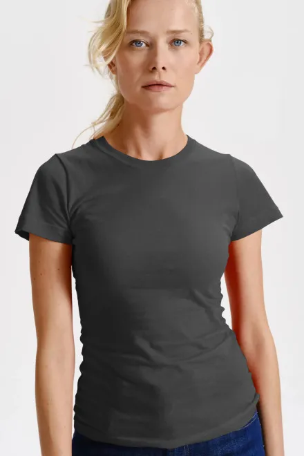 Camiseta clásica de mujer, gris ébano