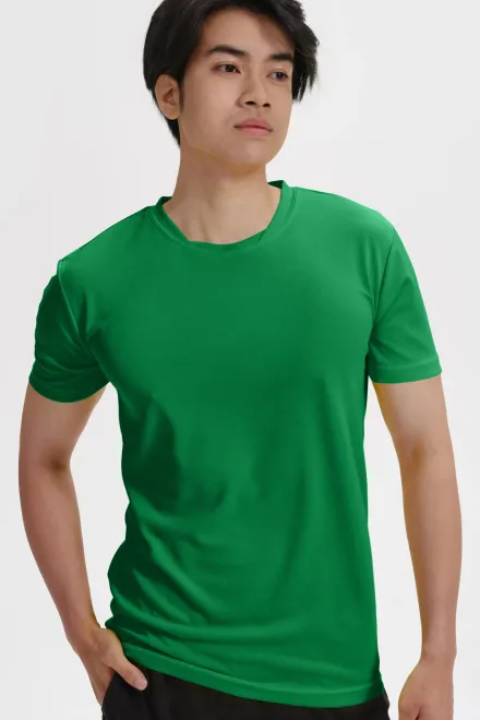 Camiseta con escote asimétrico, pasto verde