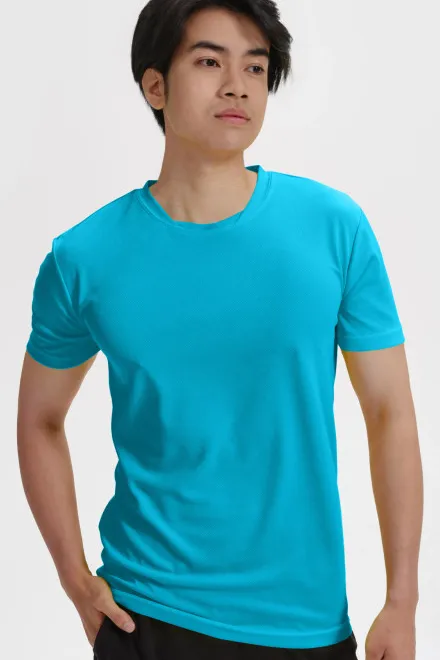 Camiseta con escote asimétrico, turquesa