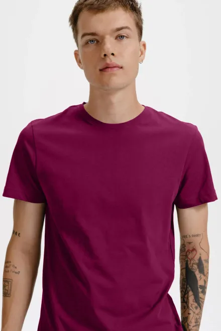 Camiseta de hombre de algodón orgánico, fucsia