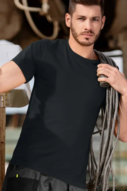 Camiseta de hombre duradera más pesada, gris ébano