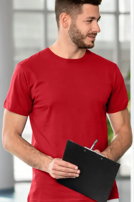 Camiseta de hombre duradera, rojo