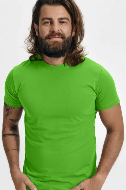 Camiseta de moda para hombre, manzana verde
