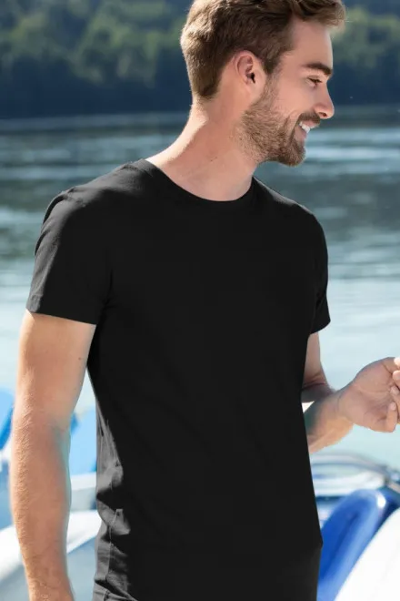 Camiseta de moda para hombre, negro