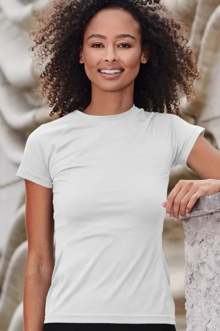 Camiseta de mujer para hacer deporte., blanco