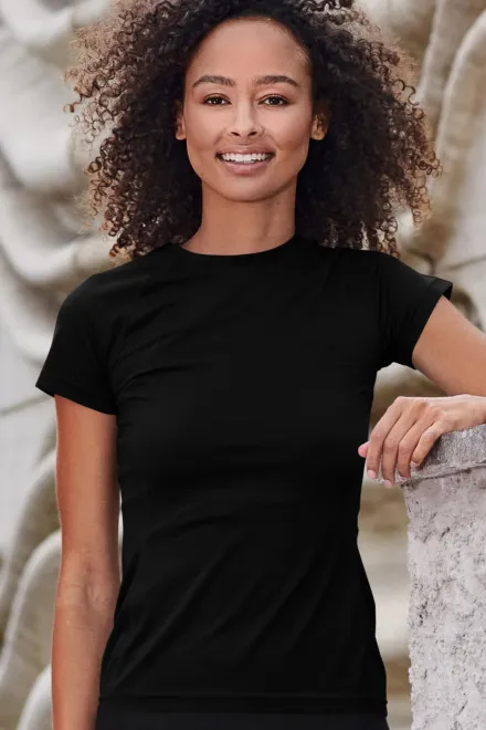 Camiseta de mujer para hacer deporte., negro