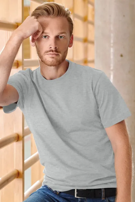 Camiseta de peso pesado, mármol gris claro